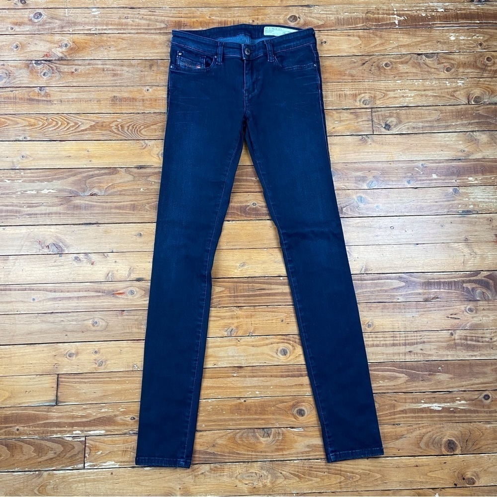 DIESEL Skinzee low jeans super slim skinny low waist stretchy dark blue size 26